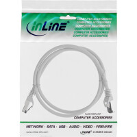 InLine® Patch cable, S/FTP (PiMf), Cat.8.1, 2000MHz, halogen-free, grey, 3m