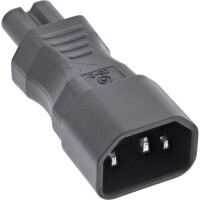 InLine® Netzadapter IEC 60320 C14 / C7, 3pol. Kaltgeräte zu 2pol.