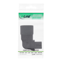 InLine® Netzadapter IEC 60320 C14 / C7, L/R gewinkelt, 3pol. Kaltgeräte zu 2pol.