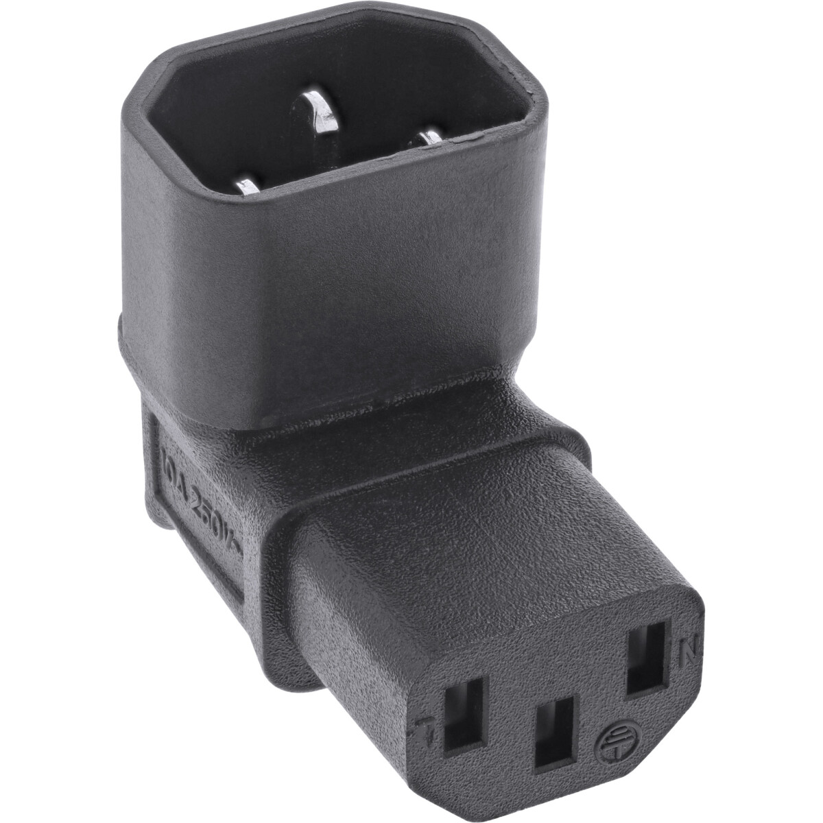 InLine® Netzadapter IEC 60320 C14 / C13, oben/unten...