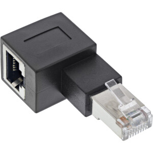 InLine® Patchkabel-Adapter Cat.6A, RJ45 Stecker/Buchse, 90° nach links gewinkelt