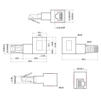 InLine® Patchkabel-Adapter Cat.6A, RJ45 Stecker/Buchse, 90° nach links gewinkelt