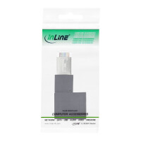 InLine® Patchkabel-Adapter Cat.6A, RJ45 Stecker/Buchse, 90° nach links gewinkelt