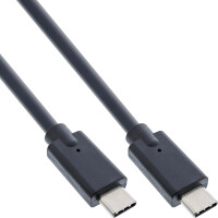 InLine® USB 3.2 Gen.2x2 Kabel, USB-C Stecker/Stecker, schwarz, 1m