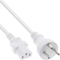 InLine® Power Cable male Denmark Type K to IEC C13 connector white 1.8m