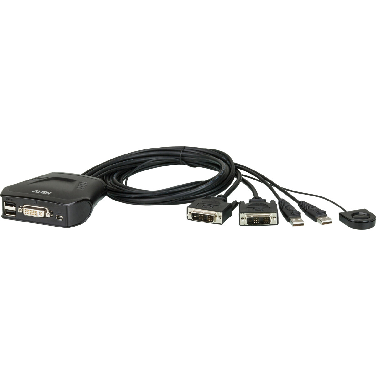 ATEN CS22D KVM Switch, 2-port, USB, DVI, with cable remote