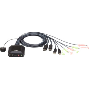 ATEN CS22DP Kabel KVM-Switch, 2-fach DisplayPort USB Audio mit Remote