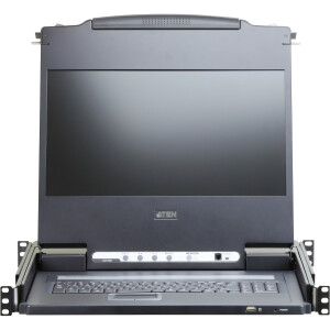 ATEN CL6700MW DE Single Rail 17,3"-LCD Konsole (USB, HDMI / DVI / VGA) DE-Layout