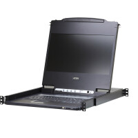 ATEN CL6700MW DE Single Rail 17,3"-LCD Konsole (USB, HDMI / DVI / VGA) DE-Layout