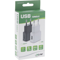 InLine® USB Ladegerät Single, Netzteil, 100-240V zu 5V/1,2A, schwarz