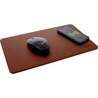 InLine® Mouse pad, wireless charging, 370x225x7mm, brown