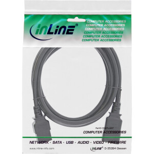 InLine® power cable C19 / C20 3-pin IEC male / female black 10m