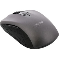 InLine® Maus 3-in-1, Bluetooth + 2x 2.4GHz Funk, 5 Tasten, optisch, grau/schwarz