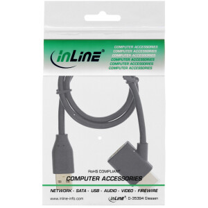 InLine® HDMI Adapter M / F with USB-A power injector 0.5m