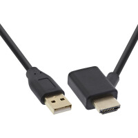 InLine® HDMI Adapter M / F with USB-A power injector 0.5m