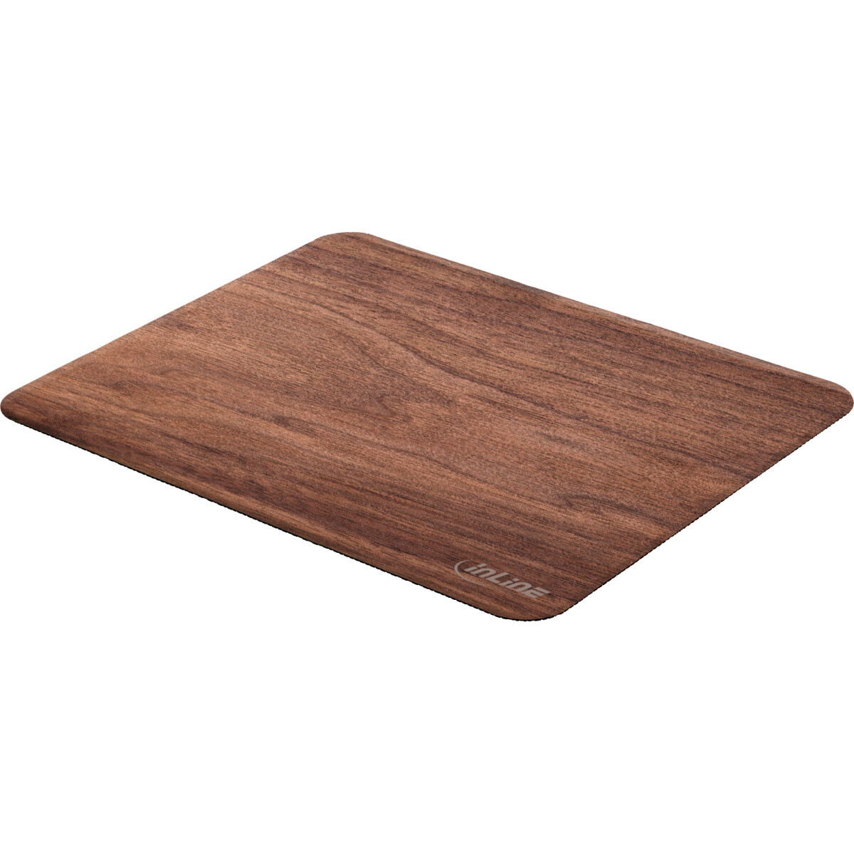 InLine® WoodPad, real wood mouse pad, walnut, 240x200mm