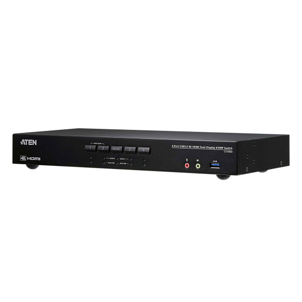 ATEN CS1844 KVMP-Switch 4-fach, 4K HDMI, Dual Display, USB 3.0, Audio