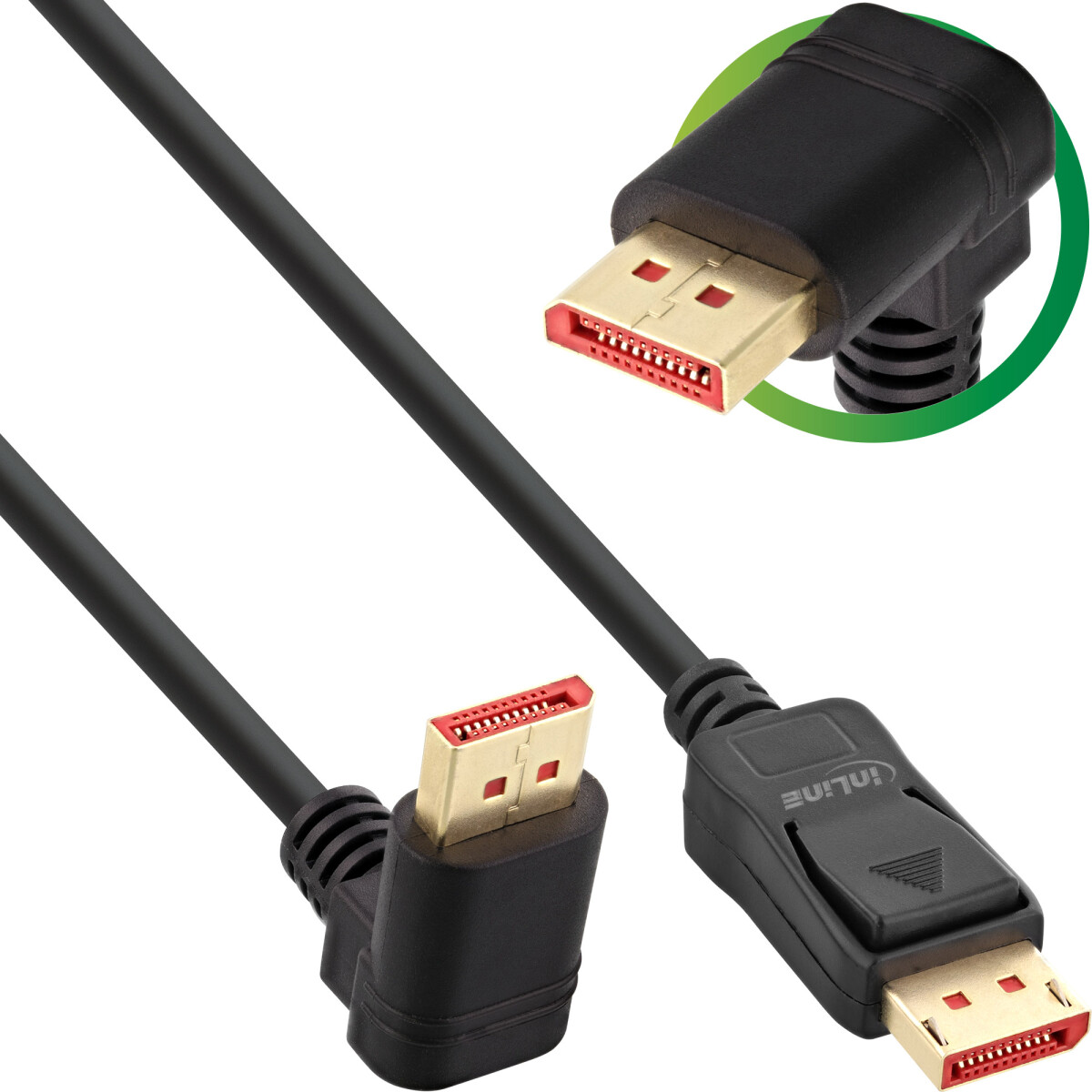 InLine® DisplayPort 1.4 cable, 8K4K, upward angled,...