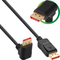 InLine® DisplayPort 1.4 Kabel, 8K4K, nach unten gewinkelt, schwarz/gold, 2m