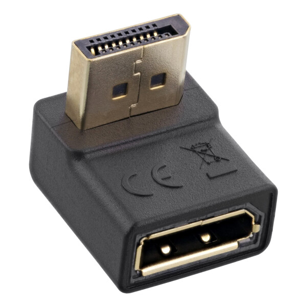 InLine® DisplayPort Adapter, DisplayPort Stecker / Buchse, nach unten gewinkelt