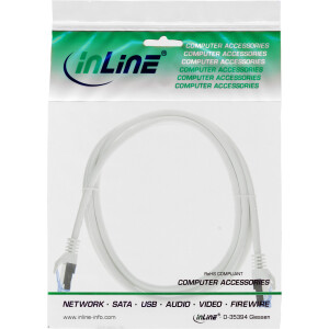 InLine® Patch cable, Cat.6A, S/FTP, TPE flexible, white, 0.5m