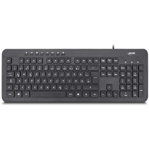 InLine® Keyboard with USB cable, German layout, black