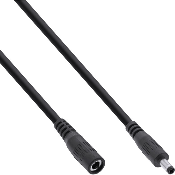 InLine® DC extension cable, DC plug male/female 4.0x1.7mm, black, 2m