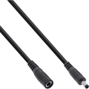 InLine® Verlängerungskabel DC Stecker 4,0x1,7mm, schwarz, 2m