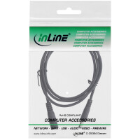 InLine® DC extension cable, DC plug male/female 5.5x2.1mm, black, 5m