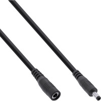 InLine® DC extension cable, DC plug male/female 4.0x1.7mm, black, 1m