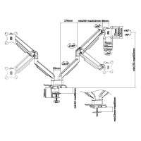 InLine® Tischhalterung mit Lifter & USB/Audio, 2 Monitore bis 81cm (32"),schwarz