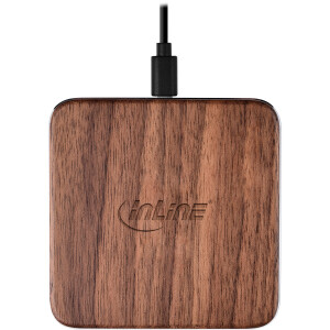 InLine® Qi woodcharge, Smartphone wireless fast charger, 5/7,5/10W