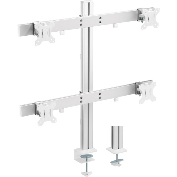 InLine® Aluminium monitor desk mount for 4 monitors up to 32", 8kg