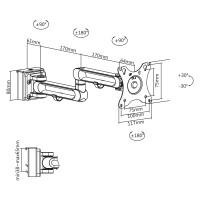 InLine® Slatwall monitor bracket long, white