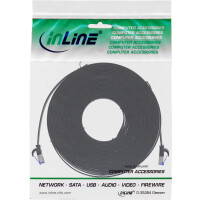 InLine® Patchkabel flach, U/FTP, Cat.6A, TPE halogenfrei, schwarz, 7,5m