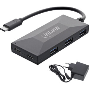 InLine® USB 3.2 Gen.1 Hub, USB-C zu 2 Port USB-C und 3 Port USB-A, mit PSU