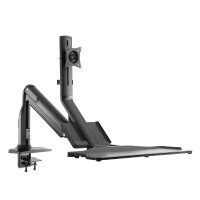 InLine® Workstation desk mount with lift, movable, up to 81cm (32") / 9kg