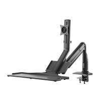 InLine® Workstation desk mount with lift, movable, up to 81cm (32") / 9kg