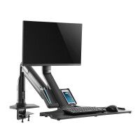 InLine® Workstation desk mount with lift, movable, up to 81cm (32") / 9kg