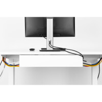 InLine® Cable management system for under-table mounting, white