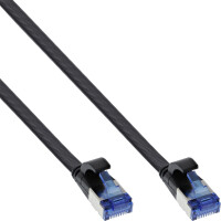 InLine® Patch cable flat, U/FTP, Cat.6A, TPE halogen-free, black, 0.3m