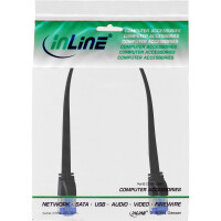 InLine® Patch cable flat, U/FTP, Cat.6A, TPE halogen-free, black, 0.3m