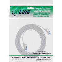 InLine® Patch cable flat, U/FTP, Cat.6A, TPE halogen-free, white, 0.5m