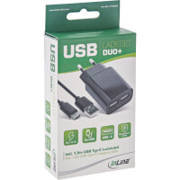 InLine® USB DUO+ Ladeset, Netzteil 2-fach + USB-C Kabel