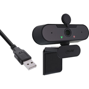 InLine® Webcam FullHD 1920x1080/30Hz mit Autofokus, USB-C Anschlusskabel