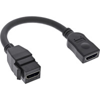 InLine® HDMI Keystone Adapterkabel 4K/60Hz, HDMI A Buchse/Buchse, schwarz, 0,2m