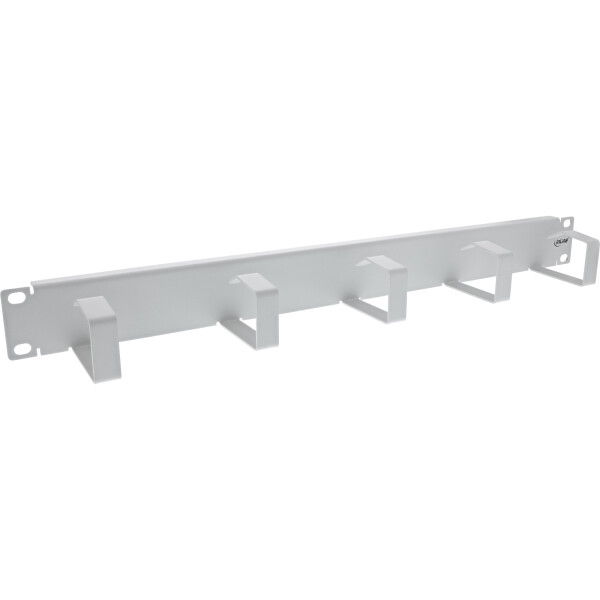 InLine® 19" Cable management panel, 5 small brackets, RAL7035, grey