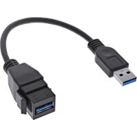 InLine® USB 3.2 Gen1 adapter cable, USB A male / Keystone female, 0.2m