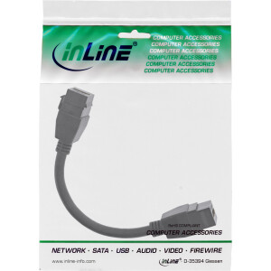 InLine® HDMI 2x Keystone Kabel 4K/60Hz, HDMI A Buchse/Buchse, schwarz, 0,2m