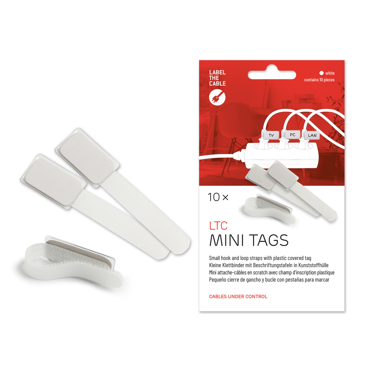 Label-The-Cable Mini, LTC 2520, set of 10 white